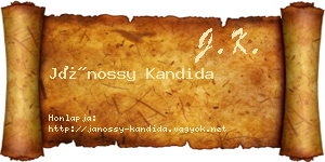 Jánossy Kandida névjegykártya